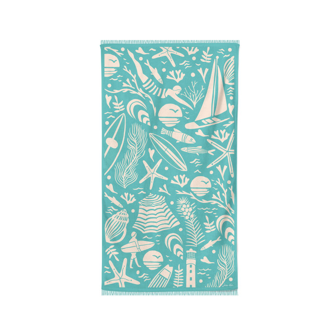 Drap De Plage Escale Turquoise
