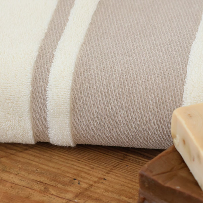 Drap De Douche Plaza Ecru/Lin - Maison Jean-Vier