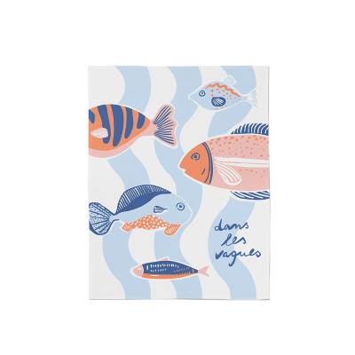 Toalla de mano Kotoia Criée Azul - Maison Jean-Vier