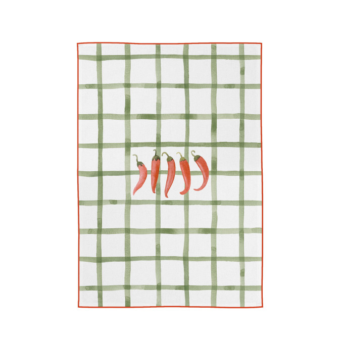 Torchon Haize Piments Vert - Maison Jean-Vier