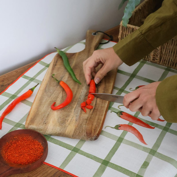 Torchon Haize Piments Vert - Maison Jean-Vier