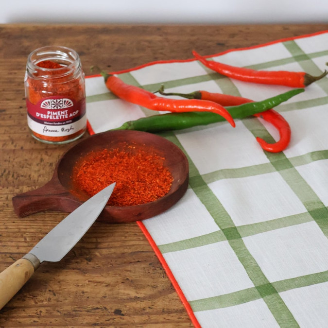 Torchon Haize Piments Vert - Maison Jean-Vier