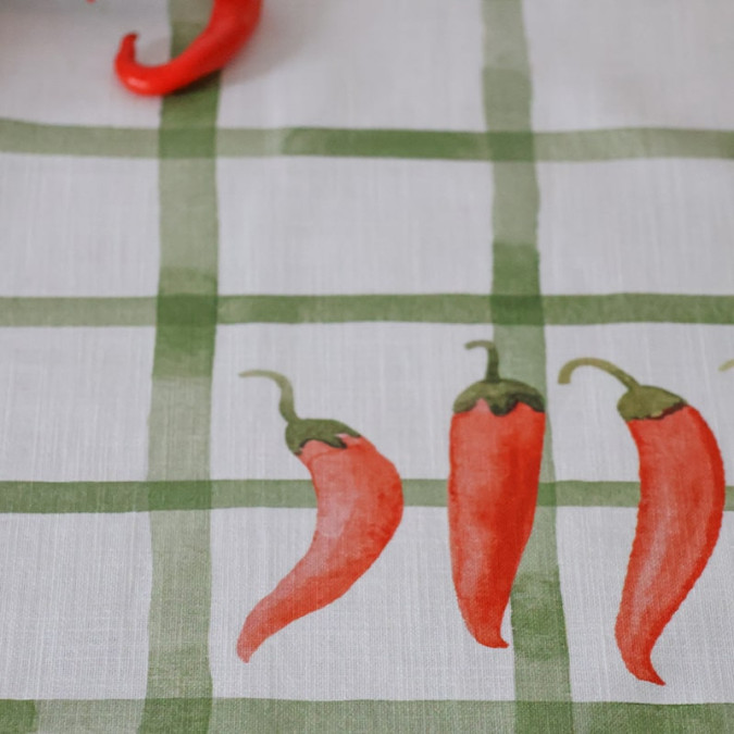 Torchon Haize Piments Vert - Maison Jean-Vier