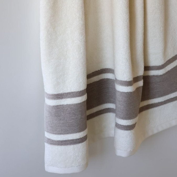 Toalla de baño Plaza Ecru/Lin - Maison Jean-Vier