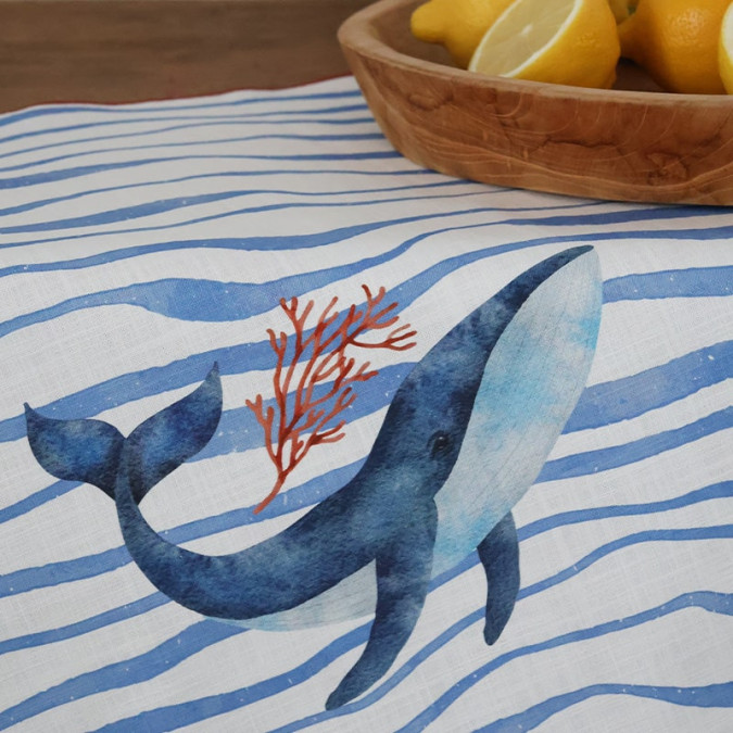 Tea towel Haize Baleine Bleu