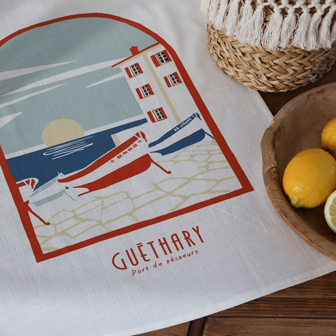 Hand towel Kotoia Guethary Red - Maison Jean-Vier