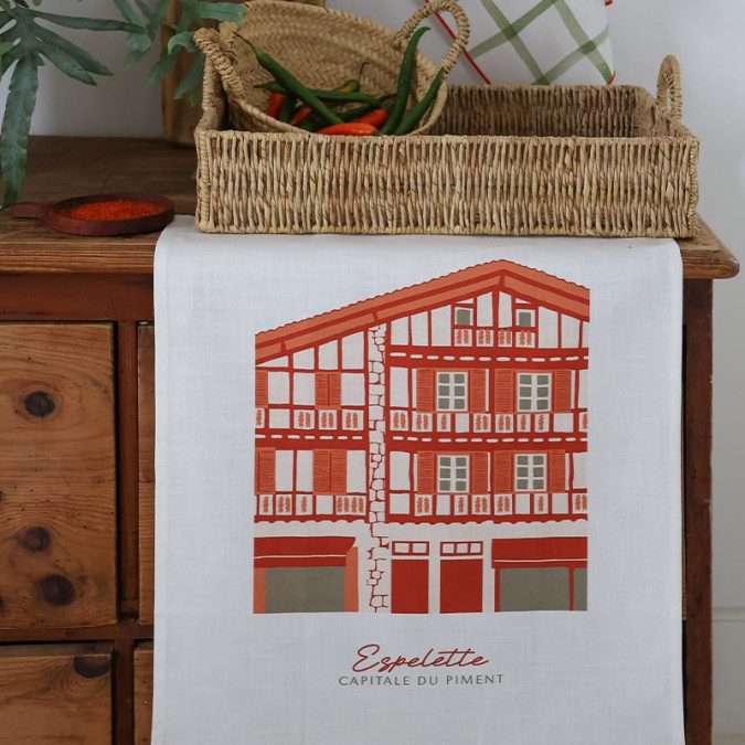 Toalla de mano Kotoia Espelette Terre Cuite - Maison Jean-Vier