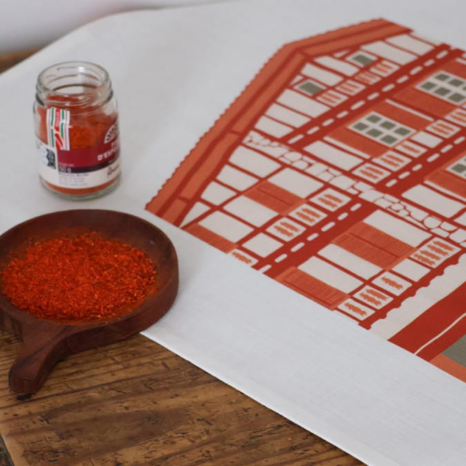 Toalla de mano Kotoia Espelette Terre Cuite - Maison Jean-Vier