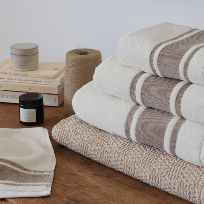 Drap De Douche Plaza Ecru/Lin - Maison Jean-Vier