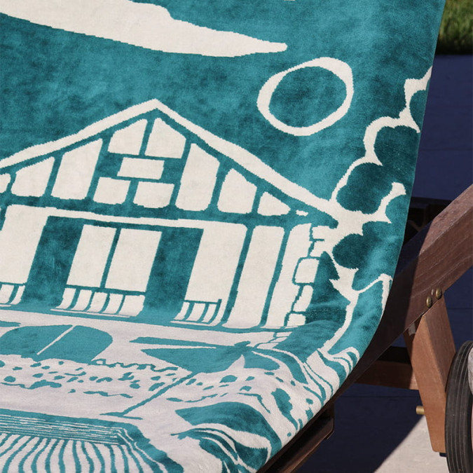 Drap De Plage Etxola Vert Pin - Maison Jean-Vier