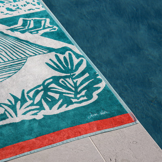 Drap De Plage Etxola Vert Pin - Maison Jean-Vier