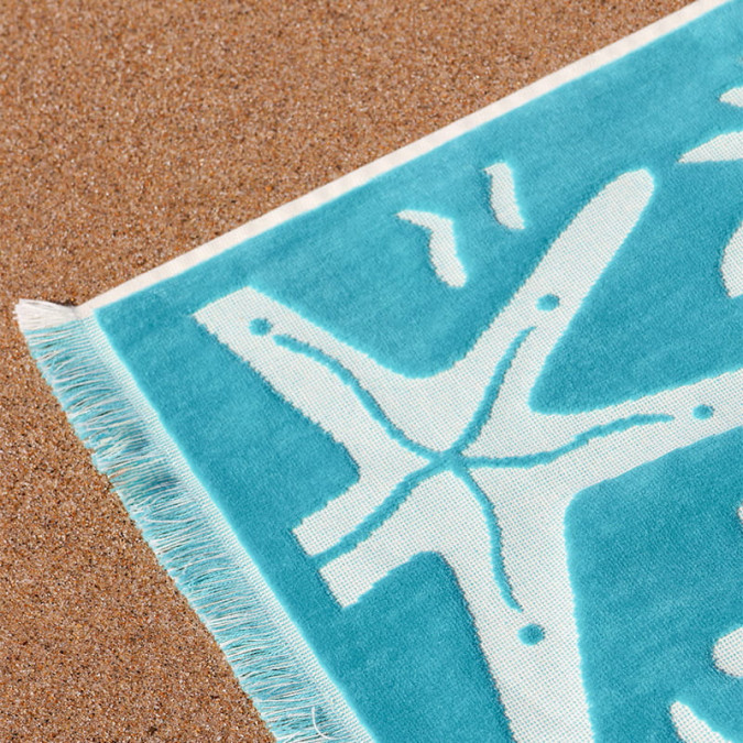 Drap De Plage Escale Turquoise - Maison Jean-Vier