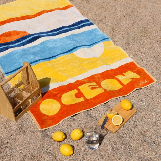 Drap De Plage Ondarra Sable - Maison Jean-Vier