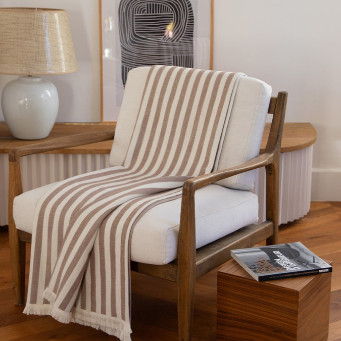 Plaid Lina Beige - Maison Jean-Vier