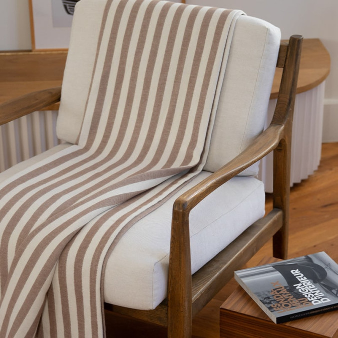 Plaid Lina Beige - Maison Jean-Vier