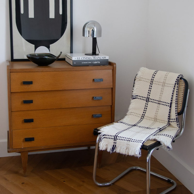 Plaid Alaia Marine - Maison Jean-Vier