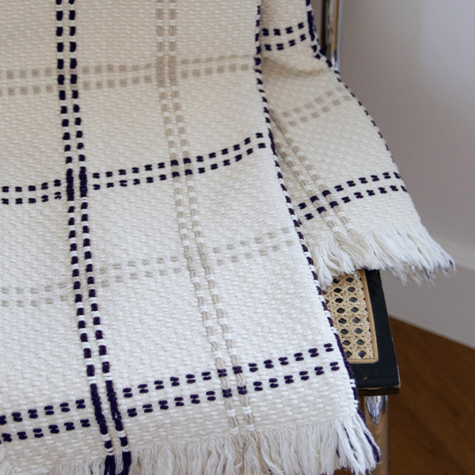Plaid Alaia Marine - Maison Jean-Vier