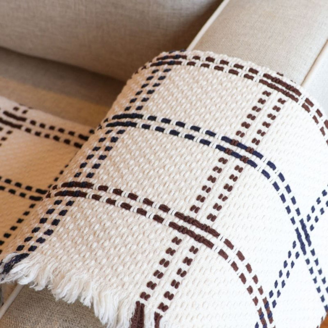Plaid Alaia Marine - Maison Jean-Vier