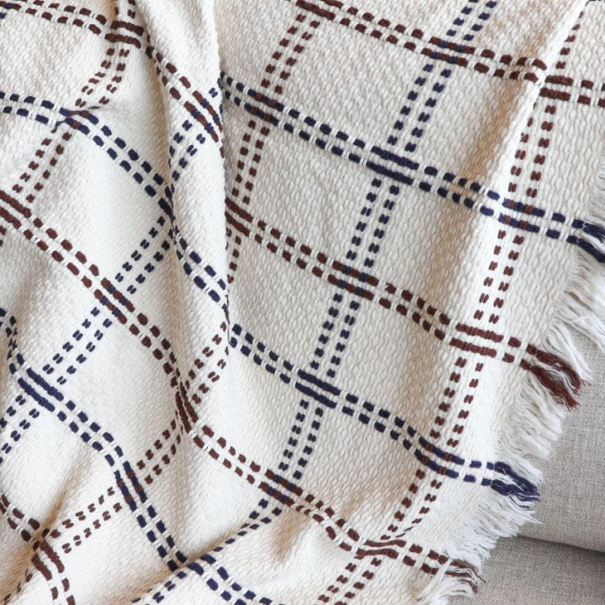 Plaid Alaia Marine - Maison Jean-Vier