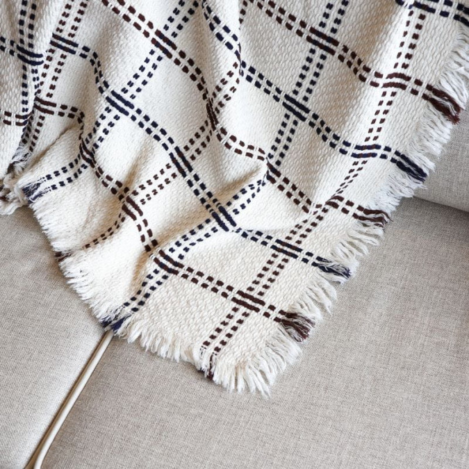 Plaid Alaia Marine - Maison Jean-Vier