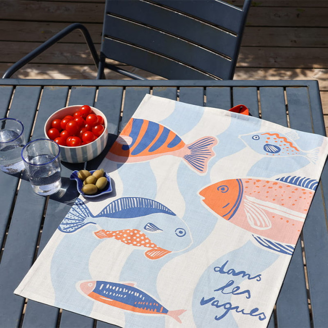 Kotoia Criée Blue Hand Towel - Maison Jean-Vier