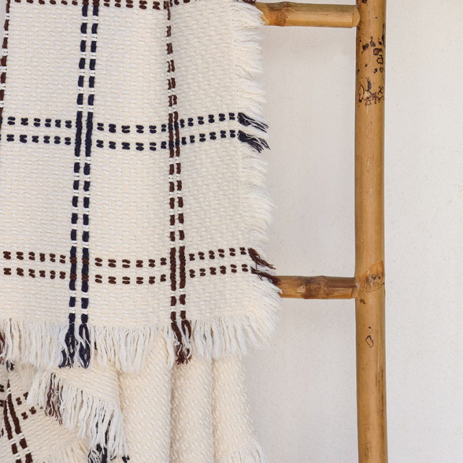 Plaid Alaia Marine - Maison Jean-Vier