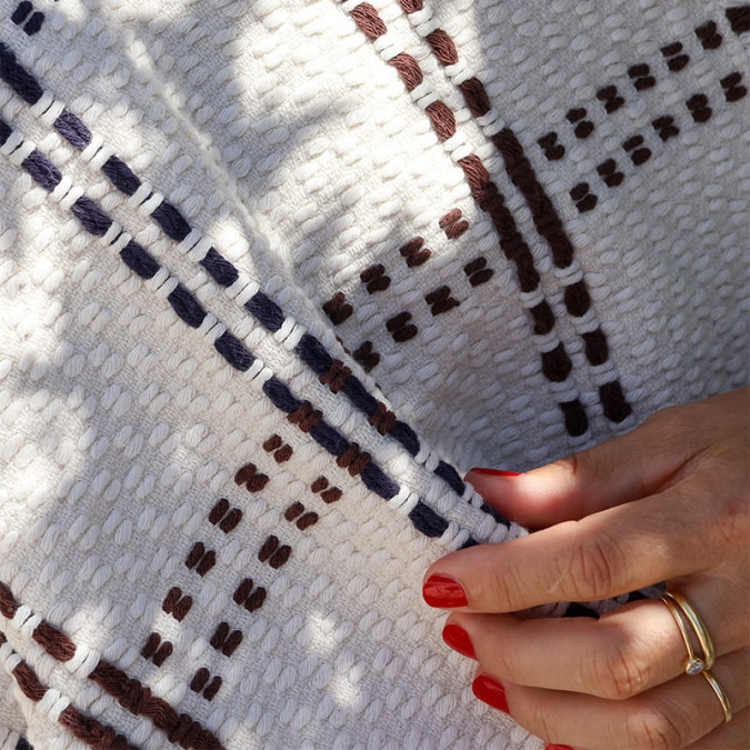 Plaid Alaia Marine - Maison Jean-Vier