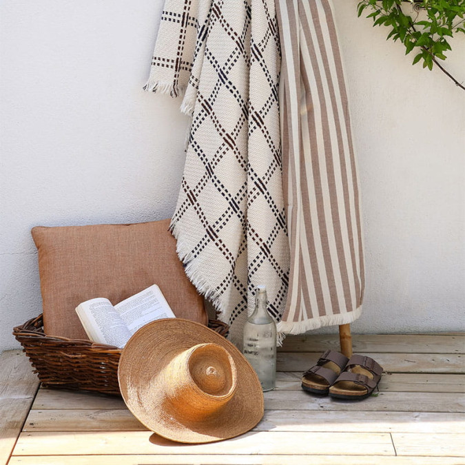 Plaid Lina Beige - Maison Jean-Vier