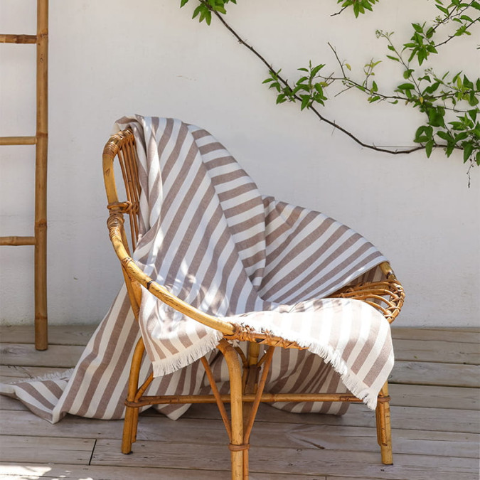 Plaid Lina Beige - Maison Jean-Vier