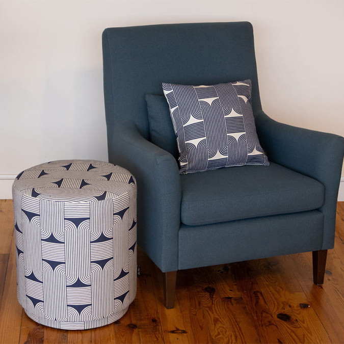 Pouffe Eki Katea Marine - Maison Jean-Vier