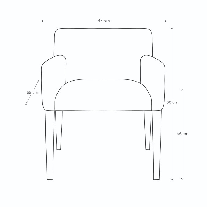 Ilargia Berrain Fusain armchair with very comfortable armrests
