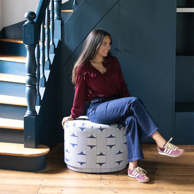 Pouf Laia Katea Bleu Marine