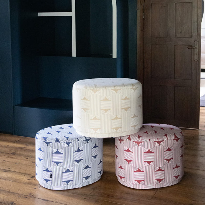 Pouf Laia Katea Rouge Grenat