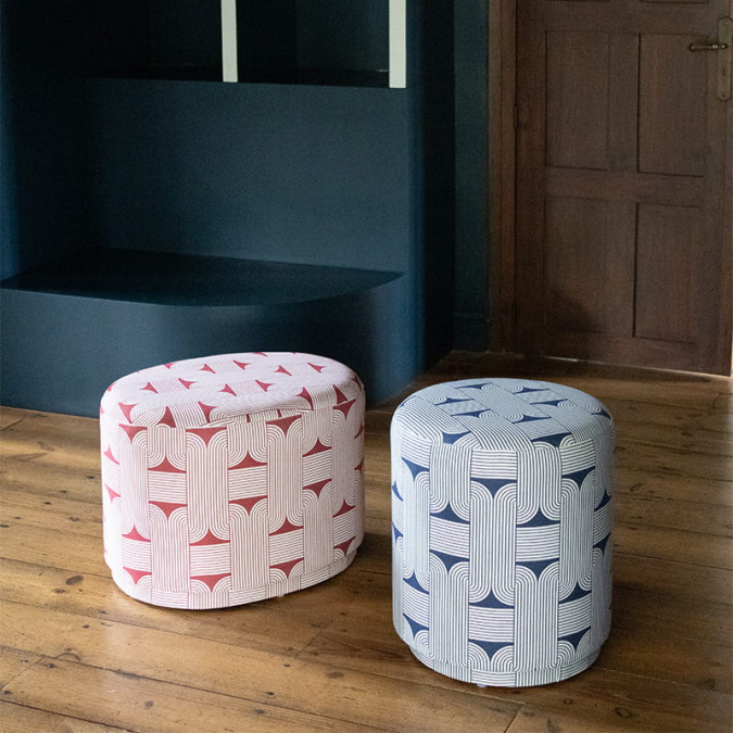 Pouf Laia Katea Rouge Grenat