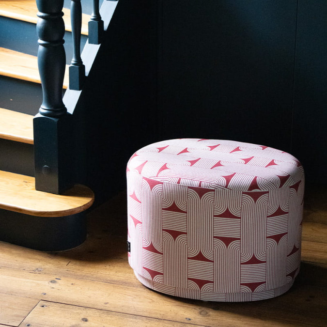 Pouf Laia Katea Rouge Grenat