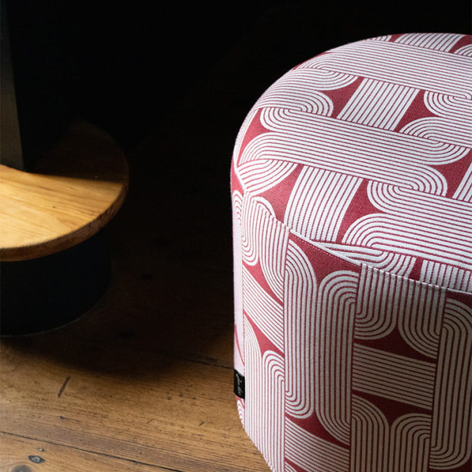 Pouf Laia Katea Rouge Grenat