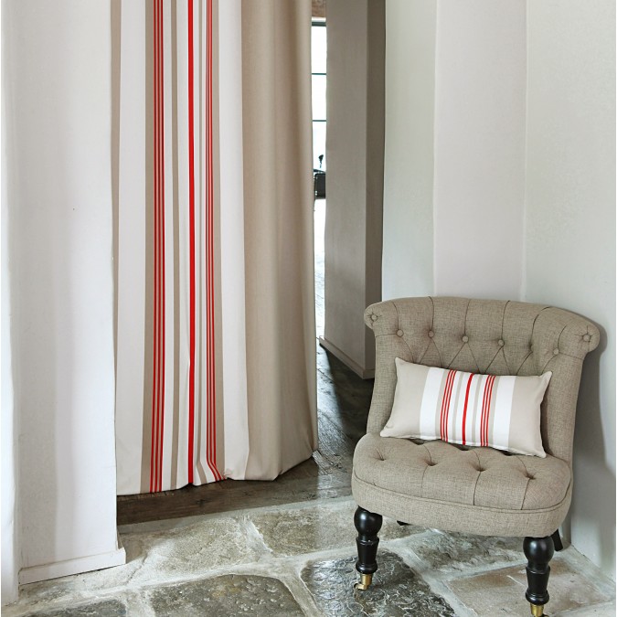 Classic curtain Donibane stripes red colour