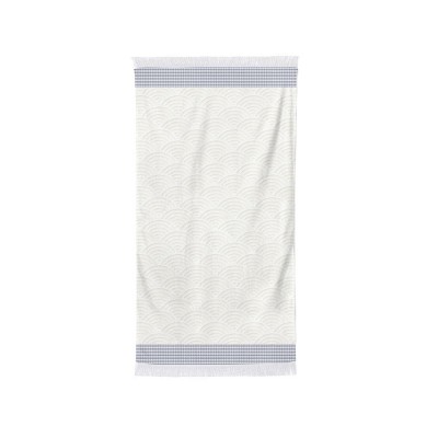 Bath towel Artea navy and ecru