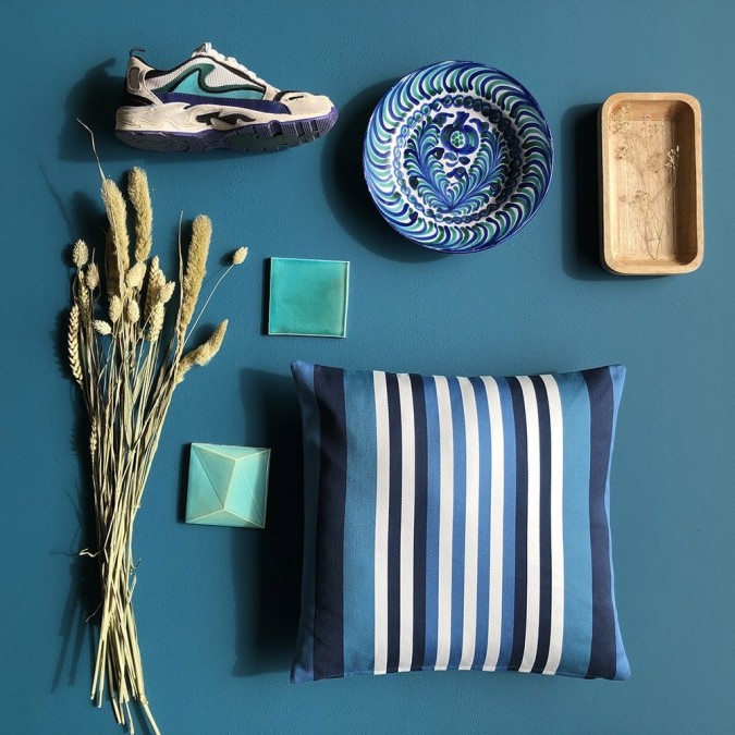 Funda de cojín Ainhoa color azul