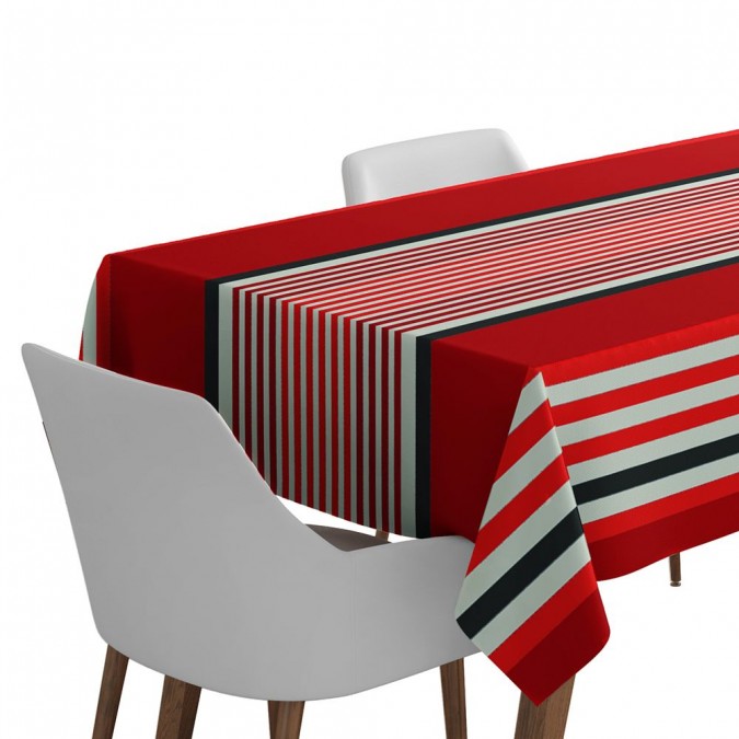 Nappe De Table À Rayures Rétro, Rouge, Noir, Blanc, Gris, Couverture  Moderne En Zigzag, Bord De Support Géométrique Pour Salle À Manger Du 19,07  €