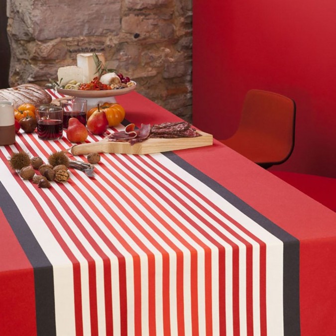 Nappe en coton Ainhoa rouge piment