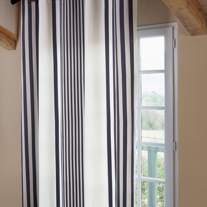 Curtain Ainhoa Satin cotton réglisse