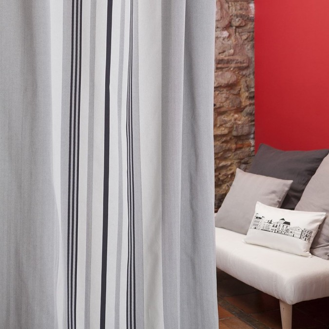 Grey Donibane cotton curtain