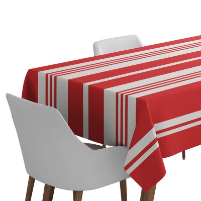 Nappe de table rayures et couleur garance
