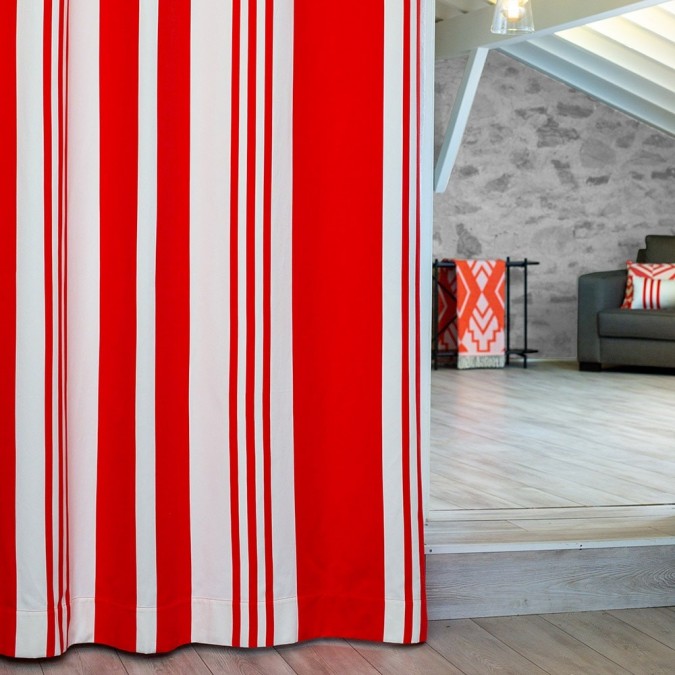 Curtain Pampelune stripes red colour