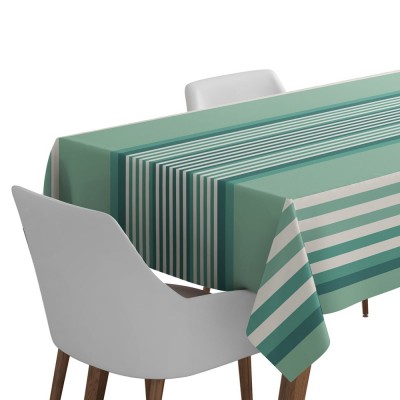 Nappe de table couleur celadon et tissage Jacquard