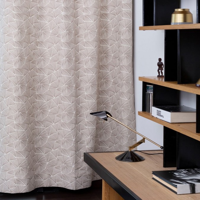 Cortina Palma Grege en tejido Jacquard