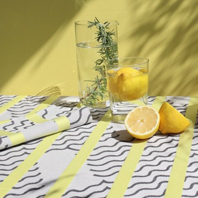 Nappe de table en tissage Jacquard couleur lime Nappe de table en tissage Jacquard couleur lime