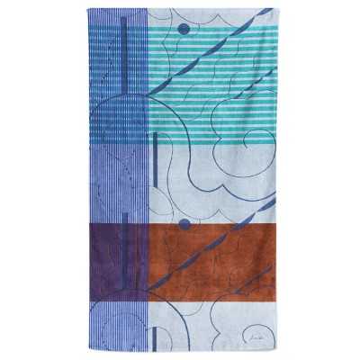 drap de plage de la collab mapoésie x maison jean-vier couleur bleu drap de plage de la collab mapoésie x maison jean-vier couleur bleu