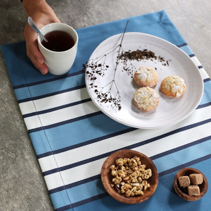 Placemat Espelette blue color, autumn 2020 collection.